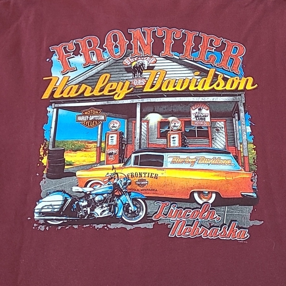 HARLEY DAVIDSON 2007 OLD GAS STATION LINCOLN NEBRASKA TEE-SHIRT